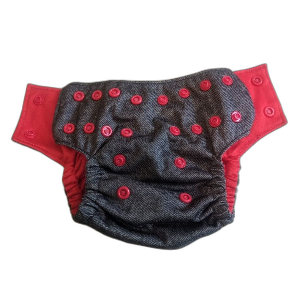 Bella Luna Pocket Cloth Diaper Small Black Red No Insert